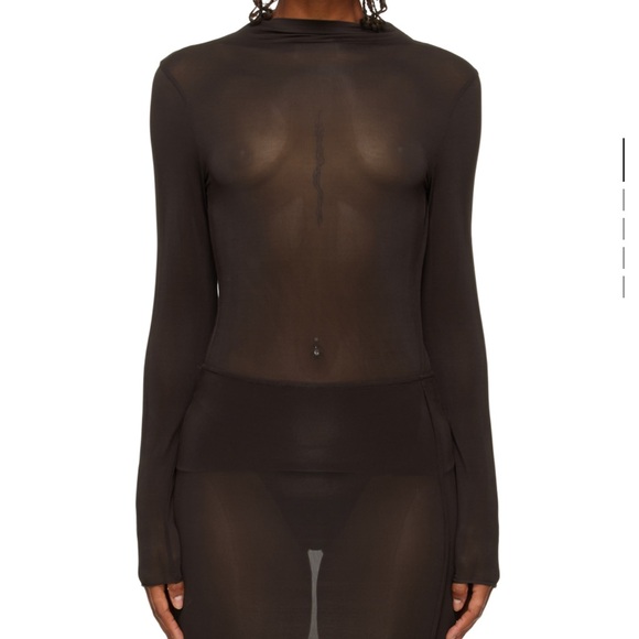 Paloma Wool Sheer Black Bodysuit - Picture 1 of 2